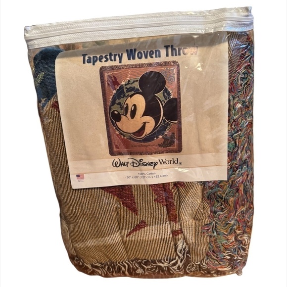 Disney World Mickey Mouse Woven Tapestry Throw 50x60 - Picture 3 of 5